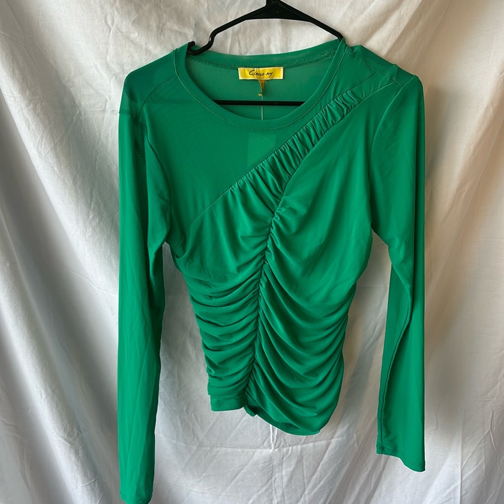 Mesh Green Longsleeve Womens top